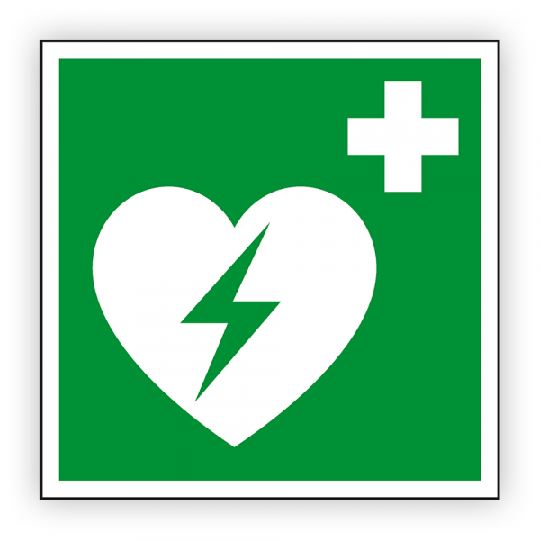 Schild 'Defibrillator'