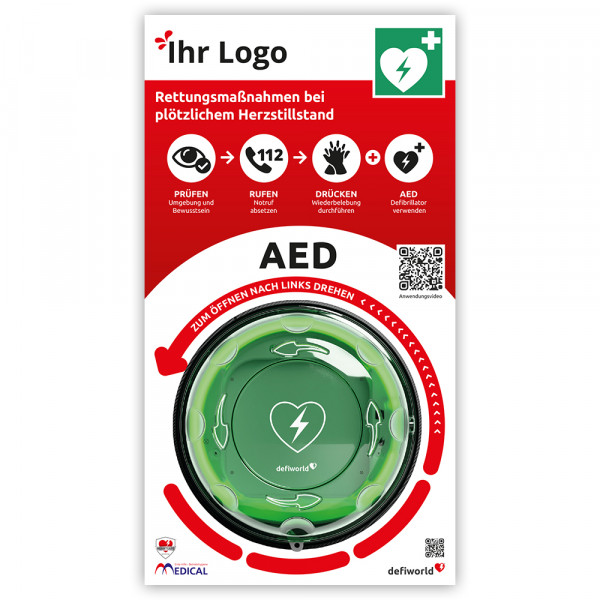 AED Wandschild
