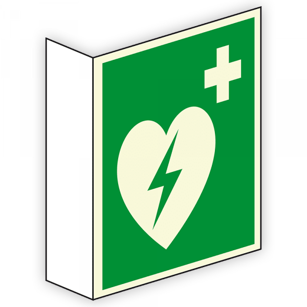 Fahnenschild 'Defibrillator'
